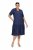 Ulla Popken 840367 Vestido midi de manga curta com decote em V Azul-marinho - Vestidos midi - Vestidos Midi Tamanhos Grandes