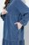 Ulla Popken 840972 Vestido de sweat com folhos Índigo - Vestidos de moletom - 