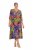 Ulla Popken 841034 Vestido estampado com manga 3/4 Azul-marinho - Vestidos maxi - Vestidos maxi plus size para mulher