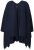 Ulla Popken 841117 Poncho de malha oversize com strass Azul-marinho - Ponchos e capas - 