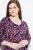 Ulla Popken 841219 Vestido comprido floral Roxo escuro - Vestidos maxi - Vestidos maxi plus size para mulher