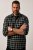 JP1880 Checked Flannel Shirt Long Sleeve Eucalyptus Green - Camisas - Camisas Homem Tamanhos Grandes