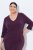 Ulla Popken 841952 Vestido de sweat com manga 3/4 Ameixa - Vestidos midi - Vestidos Midi Tamanhos Grandes