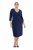 Ulla Popken 841952 Vestido de sweat com decote em V Azul-marinho - Vestidos - Vestidos para todos os tamanhos