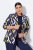 Ulla Popken 842680 Blazer estampado em jersey punto di Roma Azul-marinho - Blazers e Coletes - Blazers em Tamanhos Grandes