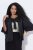 Ulla Popken 842712 Blazer curto com laço e mangas com folhos Preto - Blazers e Coletes - Blazers em Tamanhos Grandes