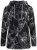 Ulla Popken 842758 Casaco polar floral com capuz Preto - Roupa polar - 