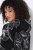 Ulla Popken 842758 Casaco polar floral com capuz Preto - Roupa polar - 