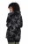 Ulla Popken 842758 Casaco polar floral com capuz Preto - Roupa polar - 