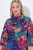 Ulla Popken 843180 Vestido de jersey floral Petróleo - Vestidos - Vestidos para todos os tamanhos