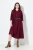 Ulla Popken 843383 Vestido de bombazina com manga 3/4 Bordô - Vestidos maxi - Vestidos maxi plus size para mulher