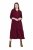 Ulla Popken 843383 Vestido de bombazina com manga 3/4 Bordô - Vestidos maxi - Vestidos maxi plus size para mulher