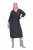 Ulla Popken 843595 Vestido traçado com manga 3/4 Cinzento mesclado - Vestidos midi - Vestidos Midi Tamanhos Grandes