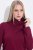 Ulla Popken 843627 Vestido de malha de manga comprida com gola alta Bordô - Vestidos midi - Vestidos Midi Tamanhos Grandes