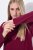 Ulla Popken 843627 Vestido de malha de manga comprida com gola alta Bordô - Vestidos midi - Vestidos Midi Tamanhos Grandes