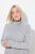Ulla Popken 844233 Vestido de malha de manga comprida com gola alta Cinzento mesclado - Vestidos de malha - 