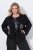Ulla Popken 844839 Casaco curto com bordado de flocos de neve Azul-marinho - Jaquetas - Casacos plus size para mulher