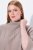 Ulla Popken 844996 Poncho canelado de merino com gola alta Castanho claro - Ponchos e capas - 