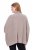 Ulla Popken 844996 Poncho canelado de merino com gola alta Castanho claro - Ponchos e capas - 