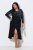 Ulla Popken 845151 Vestido às riscas com decote em V Preto - Vestidos de noite - Vestidos de festa em tamanhos grandes