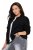 Ulla Popken 845262 Casaco teddy Preto - Jaquetas - Casacos plus size para mulher