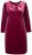 Ulla Popken 845573 Vestido de veludo de manga comprida Bordô - Vestidos de noite - Vestidos de festa em tamanhos grandes