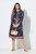 Ulla Popken 845649 Vestido de chiffon floral Azul-marinho - Vestidos midi - Vestidos Midi Tamanhos Grandes