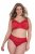 Ulla Popken 846235 Cuecas hipster com renda Vermelho - Cuecas - 