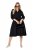 Ulla Popken 846373 Vestido midi com cinto para atar Preto - Vestidos midi - Vestidos Midi Tamanhos Grandes