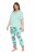 Ulla Popken 846971 Pijama com padrão Verde claro - Pijamas/Loungewear - 