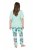 Ulla Popken 846971 Pijama com padrão Verde claro - Pijamas/Loungewear - 