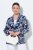 Ulla Popken 847586 Blazer em jacquard floral Azul-marinho - Blazers e Coletes - Blazers em Tamanhos Grandes