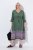 Ulla Popken 847798 Vestido midi evasê com decote em V Verde escuro - Vestidos midi - Vestidos Midi Tamanhos Grandes