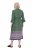 Ulla Popken 847798 Vestido midi evasê com decote em V Verde escuro - Vestidos midi - Vestidos Midi Tamanhos Grandes
