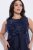 Ulla Popken 847918 Vestido de chiffon floral Azul-marinho - Vestidos midi - Vestidos Midi Tamanhos Grandes