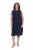 Ulla Popken 847918 Vestido de chiffon floral Azul-marinho - Vestidos midi - Vestidos Midi Tamanhos Grandes
