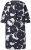 Ulla Popken 848061 Vestido midi floral com manga 3/4 Preto - Vestidos midi - Vestidos Midi Tamanhos Grandes