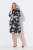 Ulla Popken 848061 Vestido midi floral com manga 3/4 Preto - Vestidos midi - Vestidos Midi Tamanhos Grandes