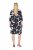 Ulla Popken 848061 Vestido midi floral com manga 3/4 Preto - Vestidos midi - Vestidos Midi Tamanhos Grandes