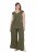 Ulla Popken 848131 Pijama com renda Verde azeitona - Pijamas/Loungewear - 