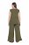 Ulla Popken 848131 Pijama com renda Verde azeitona - Pijamas/Loungewear - 