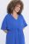 Ulla Popken 848224 Vestido comprido de manga curta com decote em V Azul - Vestidos maxi - Vestidos maxi plus size para mulher