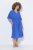 Ulla Popken 848224 Vestido comprido de manga curta com decote em V Azul - Vestidos maxi - Vestidos maxi plus size para mulher