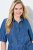 Ulla Popken 848491 Vestido camiseiro Azul ganga - Vestidos midi - Vestidos Midi Tamanhos Grandes