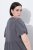 Ulla Popken 848575 Vestido comprido de manga curta com bolsos Antracite - Vestidos maxi - Vestidos maxi plus size para mulher