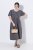 Ulla Popken 848575 Vestido comprido de manga curta com bolsos Antracite - Vestidos maxi - Vestidos maxi plus size para mulher