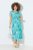 Ulla Popken 848696 Vestido midi estampado com decote em V Turquesa - Vestidos midi - Vestidos Midi Tamanhos Grandes