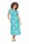 Ulla Popken 848696 Vestido midi estampado com decote em V Turquesa - Vestidos midi - Vestidos Midi Tamanhos Grandes