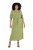 Ulla Popken 848829 Vestido midi de manga curta com cordão Verde claro - Vestidos midi - Vestidos Midi Tamanhos Grandes