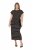Ulla Popken 848921 Vestido de jersey às riscas com cinto para atar Preto - Vestidos maxi - Vestidos maxi plus size para mulher